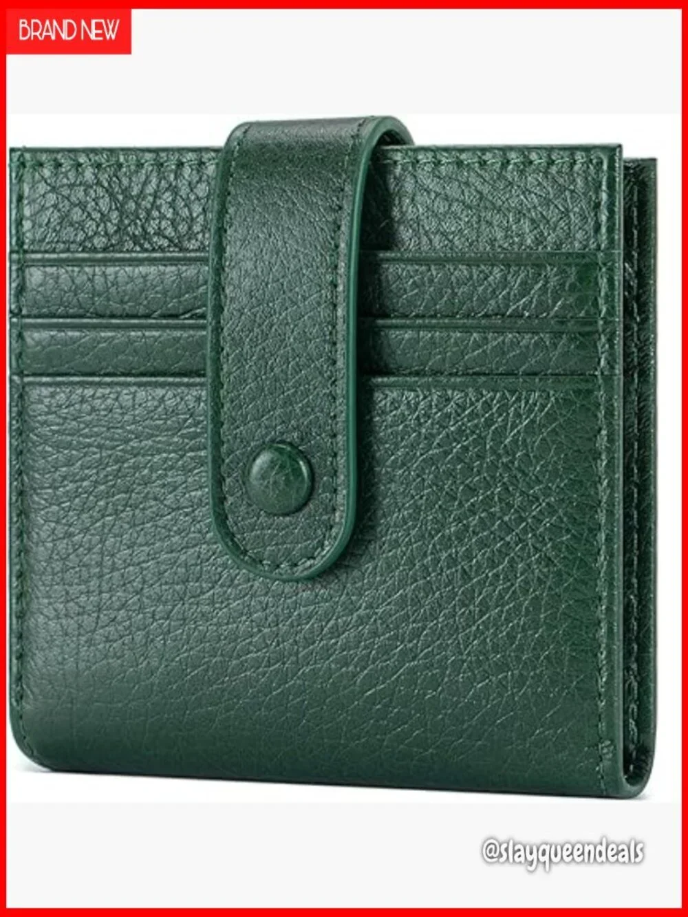 Genuine Leather Slim Bifold Wallet With Zipper Coin Pouch ID Window